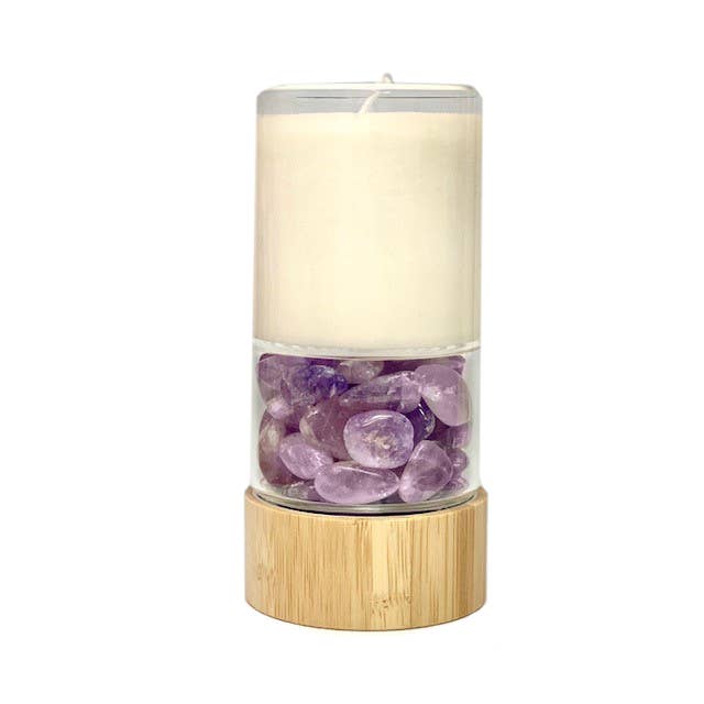 Crystal Power Candle: Rainbow Fluorite