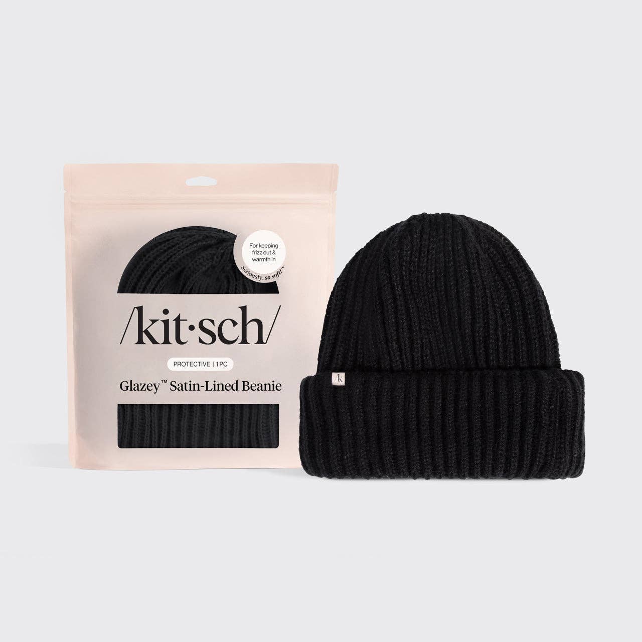 Glazey™ Satin-Lined Beanie - Black