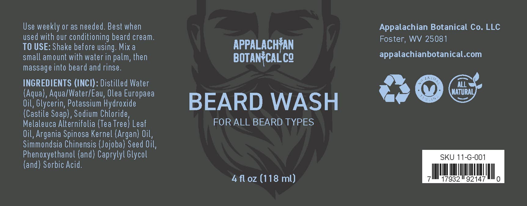 pH-Balanced Botanical Beard Wash