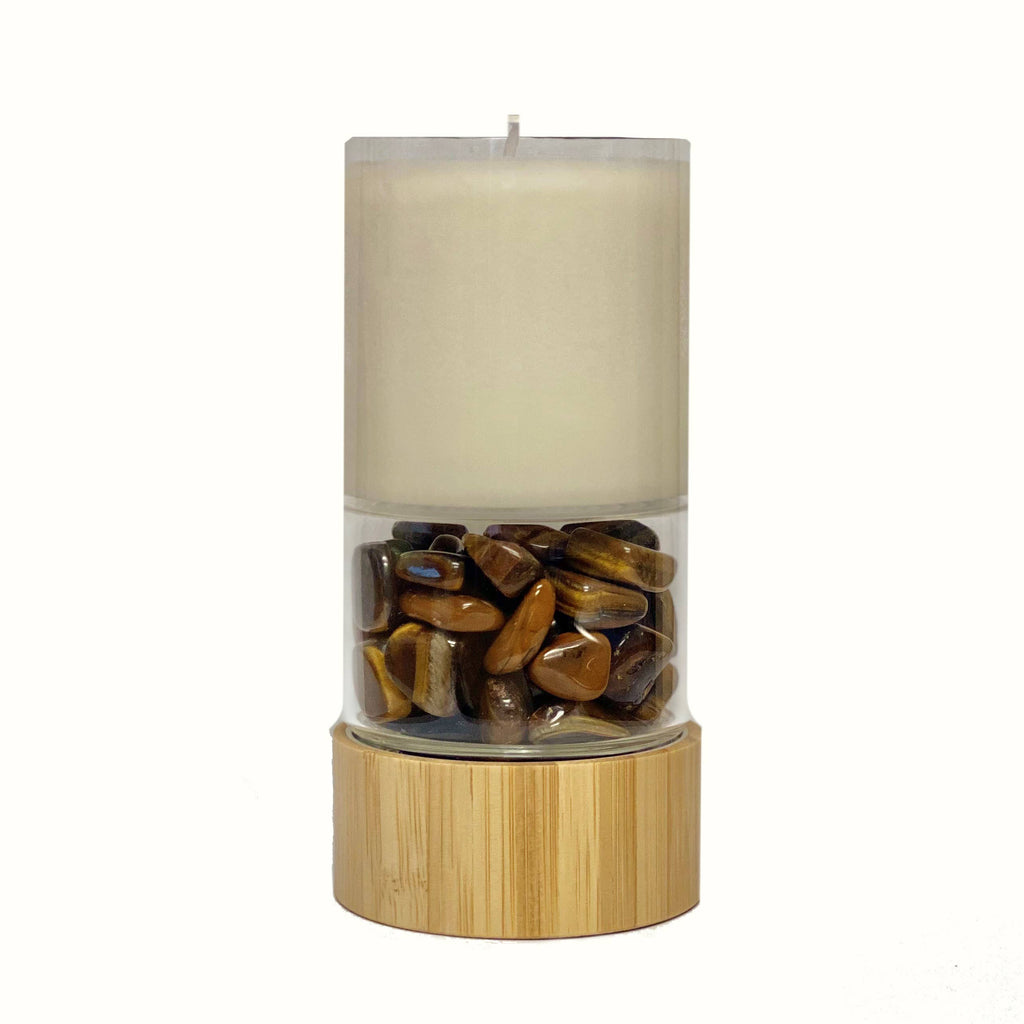Crystal Power Candle: Rainbow Fluorite