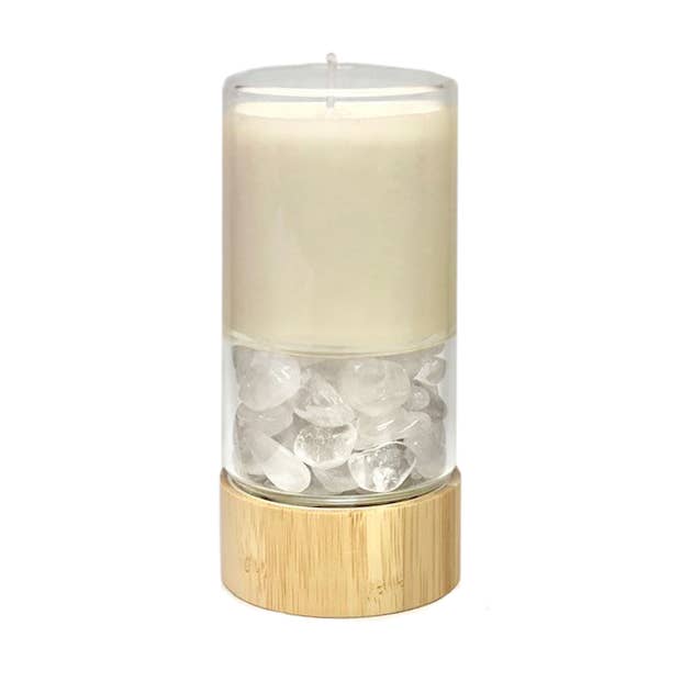 Crystal Power Candle: Rainbow Fluorite