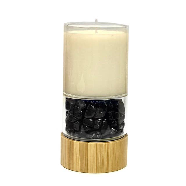 Crystal Power Candle: Obsidian